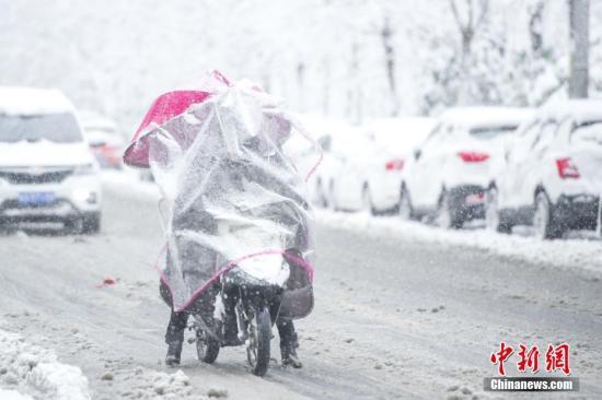 1月4日,安徽合肥迎来漫天大雪。中新社记者 张娅子 摄