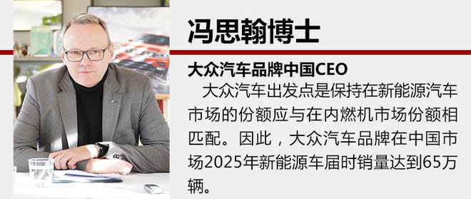 大众在华将导入超20款新能源 目标年销65万