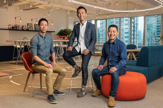 KLOOK联合创始人(从左到右依次):王志豪、林照围、熊小康