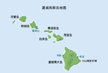 夏威夷群岛地图