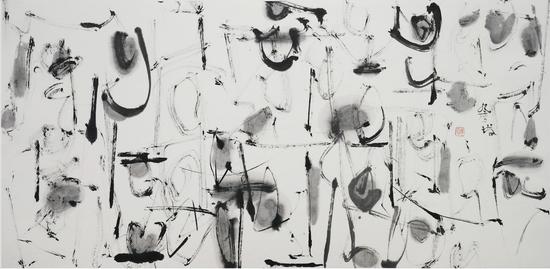 车前子 《九座塔》 35cm×68cm 中国画