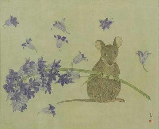鲍莺 《鼠你最快乐》 32cm×40cm 中国画