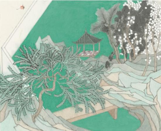 姚永强 《近水藏碧》 48cm×60cm 中国画