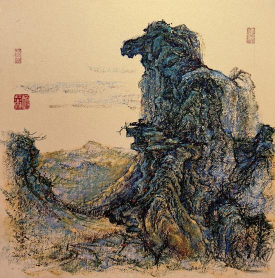 赵抗卫 《宋画诗意》 50cm×50cm 纸上油画