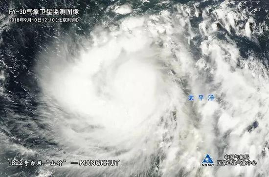 风云三号D星监测2018年9月10日1822号台风“山竹”的形态