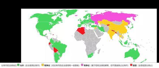 △ 比特币合法性地区,欧洲全开绿灯