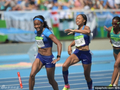 高清-女子4X100美国队掉棒瞬间 中国队因它躺枪