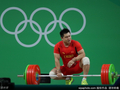 图文-男子举重105kg杨哲冲击金牌 杨哲在比赛中