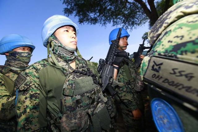 驻南苏丹韩国维和军亮相
