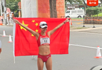 杨柳静夺得名古屋亚运会女子半程马拉松竞走金牌
