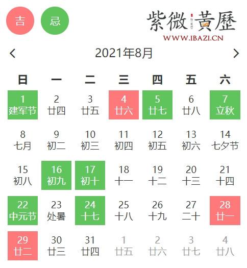 8月美容理发吉日