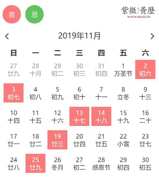 11月迁新居吉日