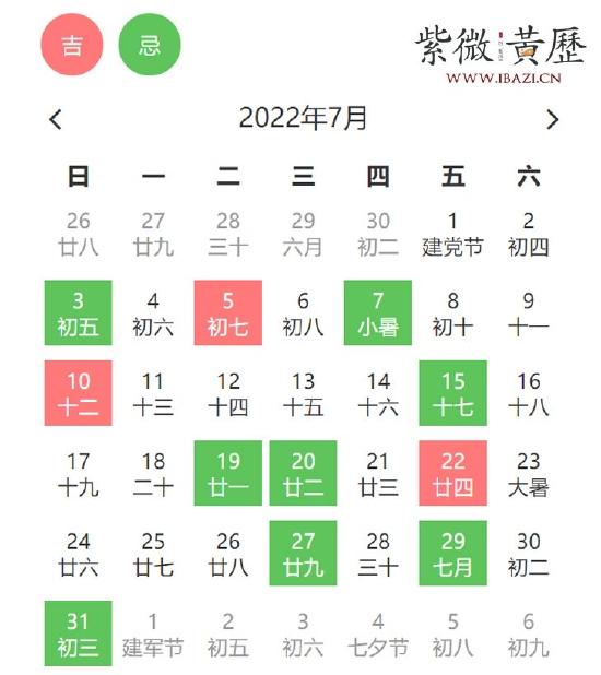 7月美容理发吉日