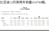 比亚迪2025年全年累计销量4602436辆 同比增长7.73%