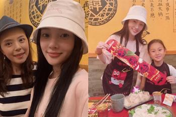 李小璐带甜馨吃火锅