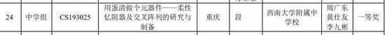 　　专利的发明人与学生获奖项目的指导老师同名。该专利于2019年1月23日申请。第34届全国青少年科技创新大赛申报日期为2019年3月20日至4月20日。