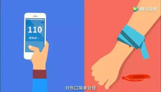 安全后及时报警，检查是否受伤，对伤口简单处理。
