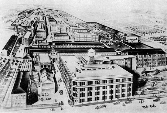 上世纪30年代宝山路商务印书馆总公司及印刷制造厂全景（占地80亩）