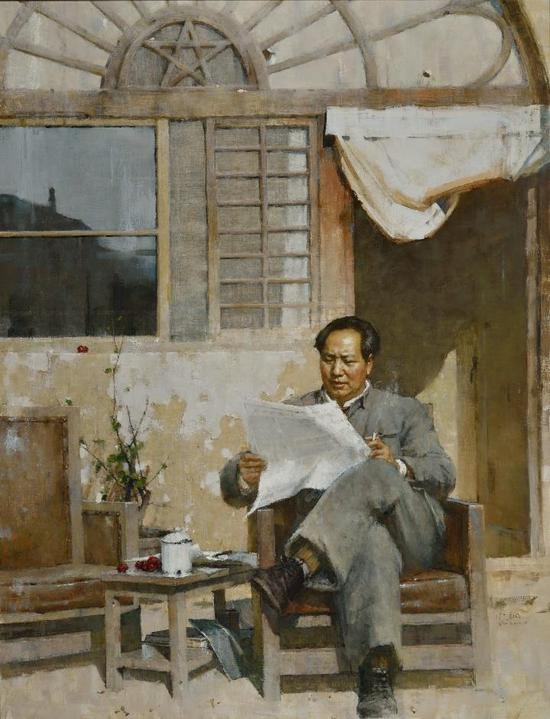 作品名称：《窑洞里的智慧——毛泽东在1942年》（油画）