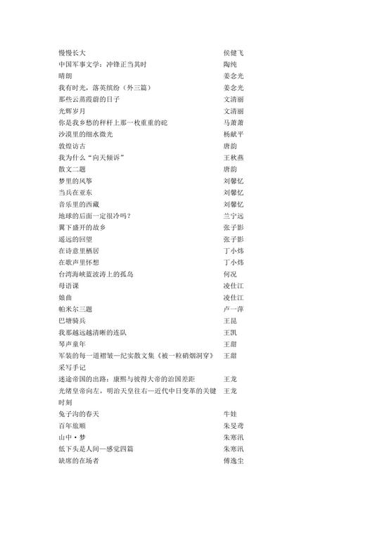 《中国军旅文学经典大系》书目