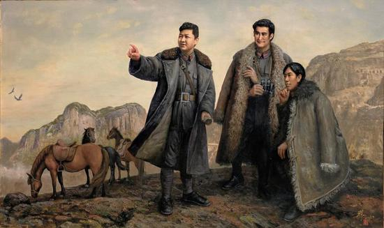作品名称：《陕甘烽火》（油画）