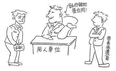 劳务派遣用人简易漫画。图片来自网络（作者不详）。
