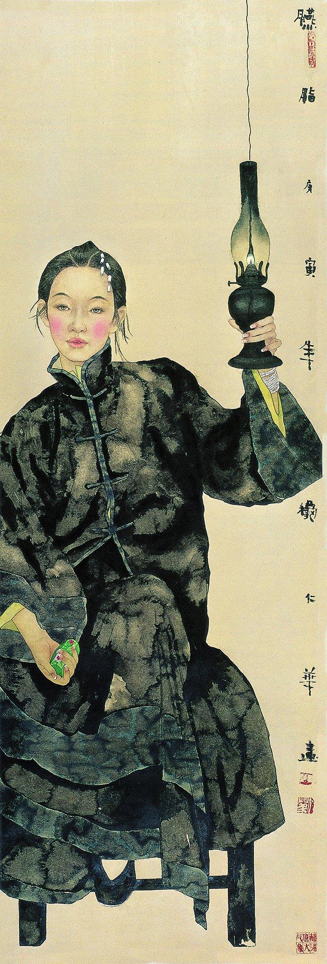 胭脂-197×65cm-纸本水墨-2010年