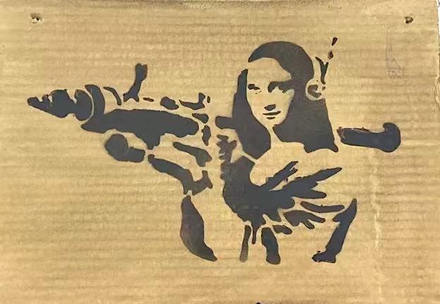 Banksy 班克西《Dismal Land Project》纸板喷漆 spray paint on cardboard 23 × 33cm 2015