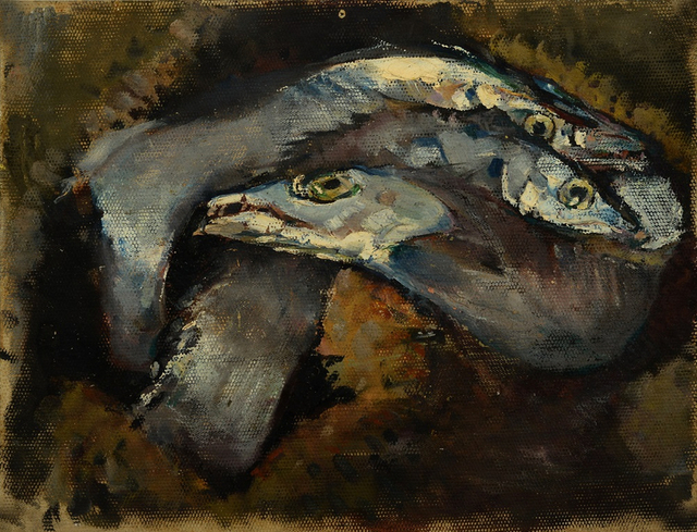 鱼-纸本油画-42x31