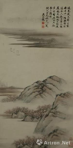 吴大澂仿戴熙山水轴