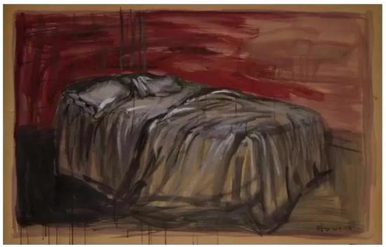 床 &nbsp; 2015 &nbsp; 纸上丙烯 &nbsp; &nbsp;105x185cm