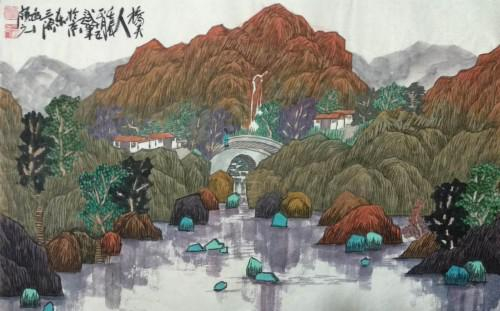 画家陈宝元中国色彩山水赏析_手机新浪网