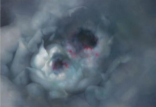 《两朵玫瑰》 ，布面油画，200 x 280 cm ，2004