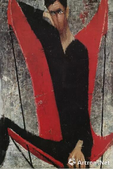 顾福生《何先生》油彩 画布&nbsp;1959年作 台北市立美术馆馆藏
