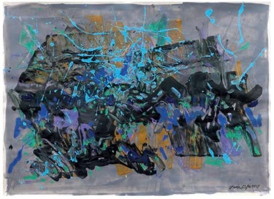 《电音风暴Trance No.15》 ，法国水彩纸本、丙烯，79 x 109 cm，2018