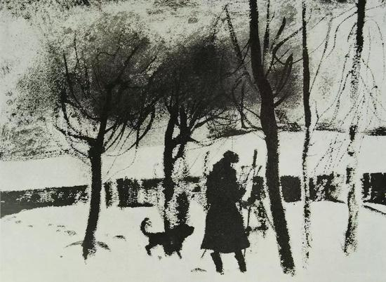 《冬日写生》1970年&nbsp; 19x27cm&nbsp; 纸本中国墨