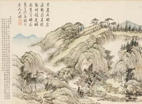 《台山瑞景》局部 清代 钱维城