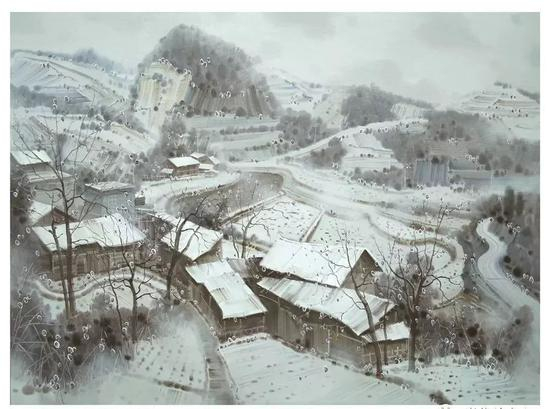 《寂静的山村系列之10》，布面油彩，120cm×160cm，2014