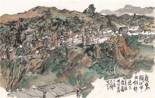 《广东阳江市北桂南宋皇族邨赵宋皇族后裔古村落》47.5cm×75cm2017年