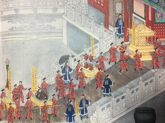 《载湉大婚典礼全图册》中的“皇后妆奁”