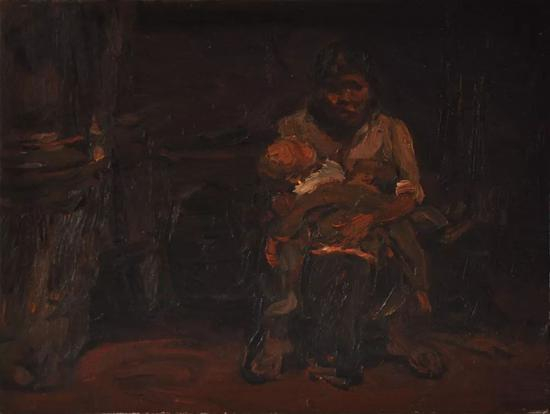 黄于纲_《打盹儿11》_40x30cm_布面油画_2013
