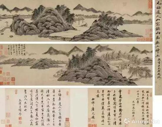 ▲吴镇 &nbsp;《山窗听雨图》