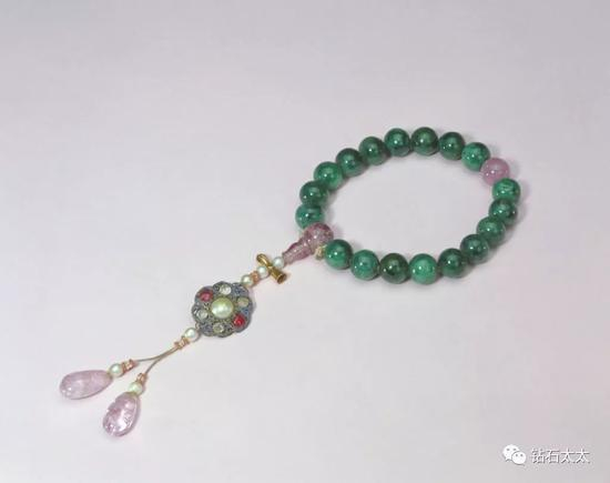 翠十八子手串&nbsp;清，故宫博物院藏品