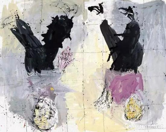 Georg Baselitz， Adieu （Remix）， 2006， oil on canvas © 2018 Georg Baselitz
