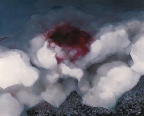 《城市上空的玫瑰No.2》 ，布面油画，200 x 250 cm ，2006