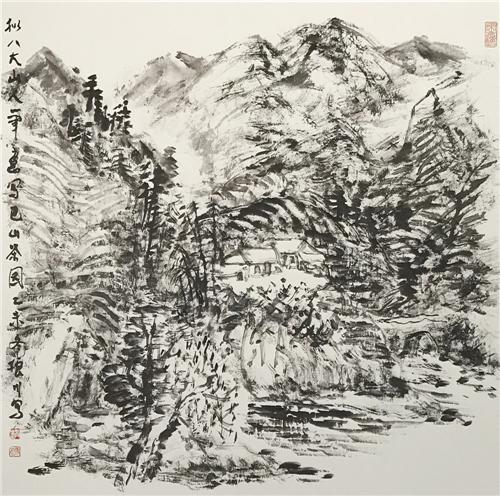 《巴山茶园》68cm×68cm 2015年