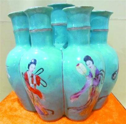 清代粉彩多口瓶鉴藏_手机新浪网