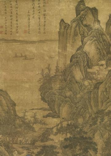 唐寅（传）作品《红树秋山》