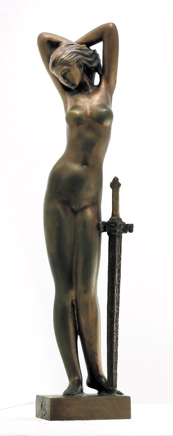 唐大禧 1999年 《少女与剑》（青铜　高：50cm）