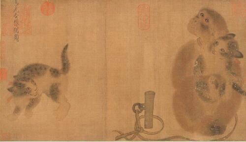 易元吉所画的《猴猫图》，现藏于台北故宫博物馆。